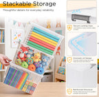Citylife 6Packs 7.8Qt Plastic Storage Bins with Lids, Clear Organizer | Stackable totes Containers for Craft Supplies, Documents,Garage,Toys,Office and Classroom