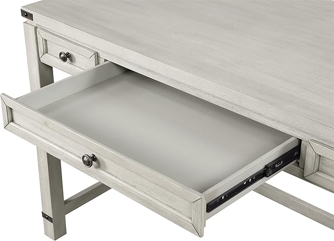OSP Home Furnishings Baton Rouge Traditional Home Office Writing Desk, Champagne Oak