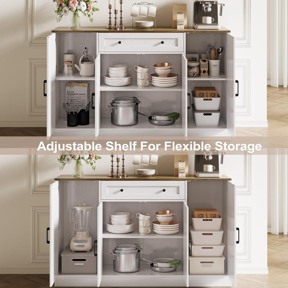 Buffet Cabinet with Storage, 55" Large Sideboard Storage Cabinet with Dr...