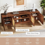 Tribesigns 70.9" TV Stand for Living Room, Mid Century Modern Entertainment Center with 6-Tier Storage Shelf, Wood Long Media Console Television Stands Cabinet for TVs Up to 80 Inches