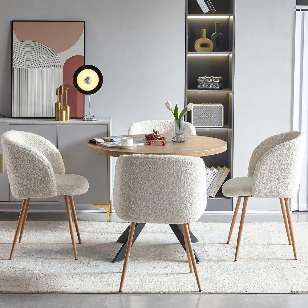 Homedot 5 Pieces Dining Table Set for 4, Modern Mid Century Round Kitchen Din...