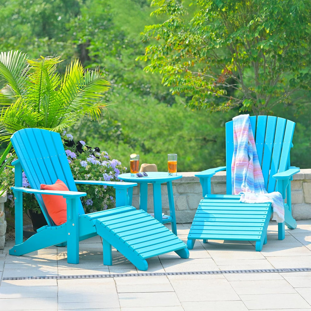 Deluxe Adirondack Footrest - Poly - Lime Green & Black