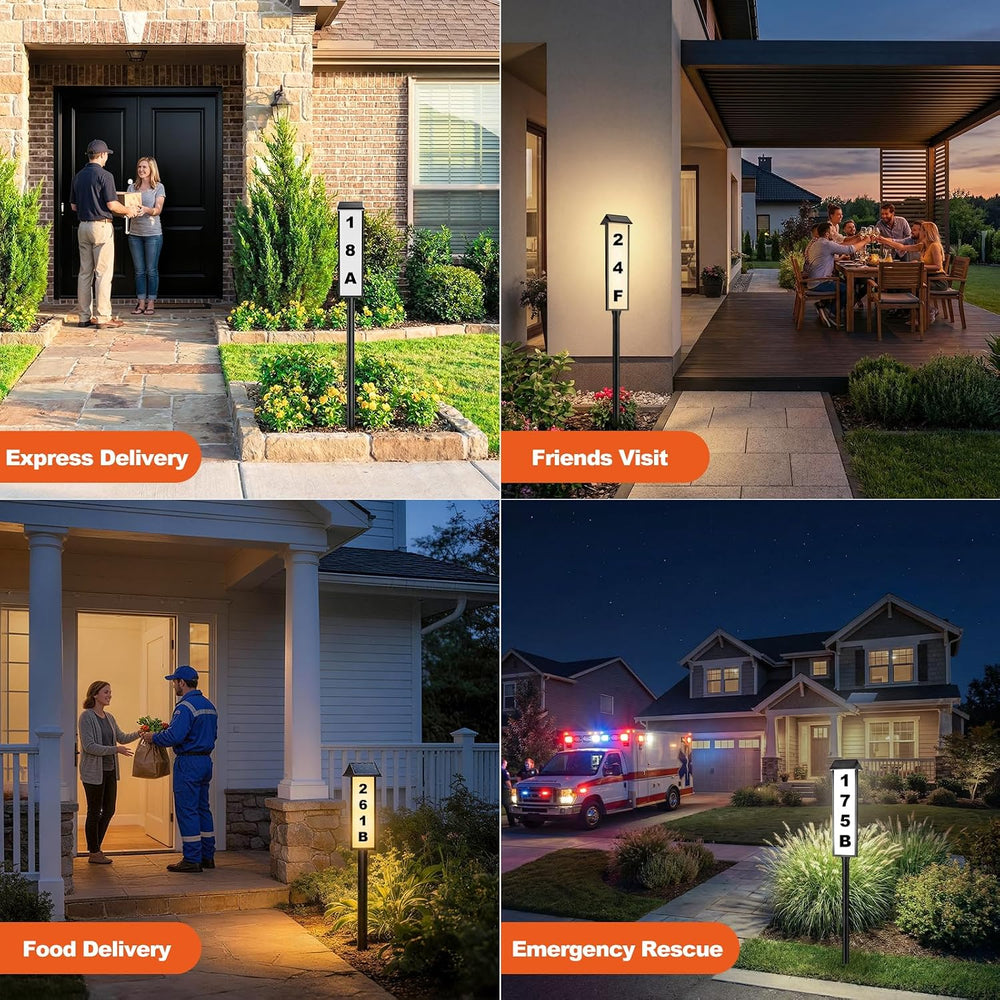 Brightever Solar Address Sign, House Number for Outside Yard 3-Light Modes