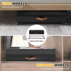 Under Bed Storage with Wheels, 2 Packs XXL Underbed Organizer with Lid, 10'' Adjustable Height Shoes Containers Clothes Rolling Bin for Bedroom Dorm, Grey
