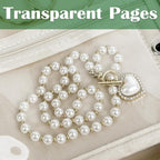 Travel Jewelry Organizer Case,Small Jewelry Bags for Traveling, Jewelry Binder with 24 Pcs Clear Zipper Velvet Pouches (Inner Pages,Beige,3 PCS)