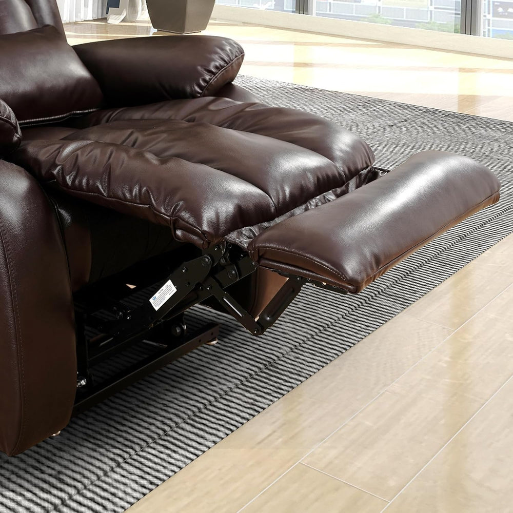 EDILLY XL Large Genuine Leather Lift Chair Recliner for Elderly, Dual Motor w...