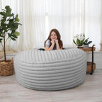 Jaxx 5 Foot Saxx Bean Bag Chair for Adults - Luxe Faux Fur, Mondo Ivory
