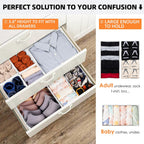 Criusia Drawer Organizer Clothes 6 Pack White- Dresser Organizer Bins for Closet Bedroom - Baby Clothes Organizers and Storage for Nursery Organization -Sock Underwear Drawer Organizer Divider