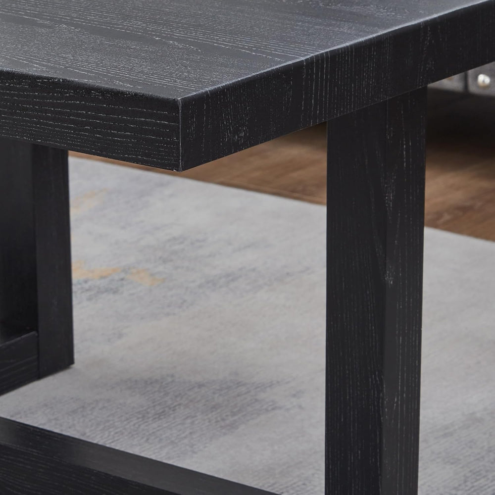 Roundhill Furniture Luno Contemporary End Table, Black
