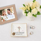 Inspirational Bible Verse Jewelry Dish,4" Ceramic Jewelry Tray Christian Gifts for Women, Religious Gifts for Mom, Daughter, Sister, Friends - Birthday, Confirmation, Catholic Gift for Her, Teen Girls