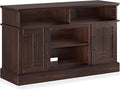 BELLEZE Modern 48" Farmhouse Wood TV Stand & Media Entertainment Center Console Table for TVs up to 50 Inch with Open Storage Shelves & Cabinets - Norrell (Espresso)