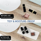 3PCS Water Absorbing Stone Tray, DryingNeat Diatomite Stone Sink Tray, Instant Dry Sink Coasters, Kitchen Sponge Hand Soap Holder, Bathroom Sink Vanity Trays,8 * 4inch and 4 * 4inch