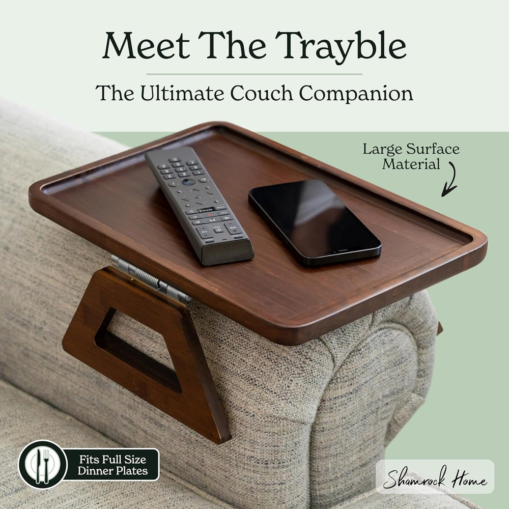 Shamrock Home Trayble Couch Arm Table - Teak