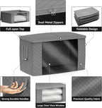Sorbus Foldable Storage Bag Organizers, Large Clear Window & Carry Handles, Great for Clothes, Blankets, Closets, Bedrooms, and more