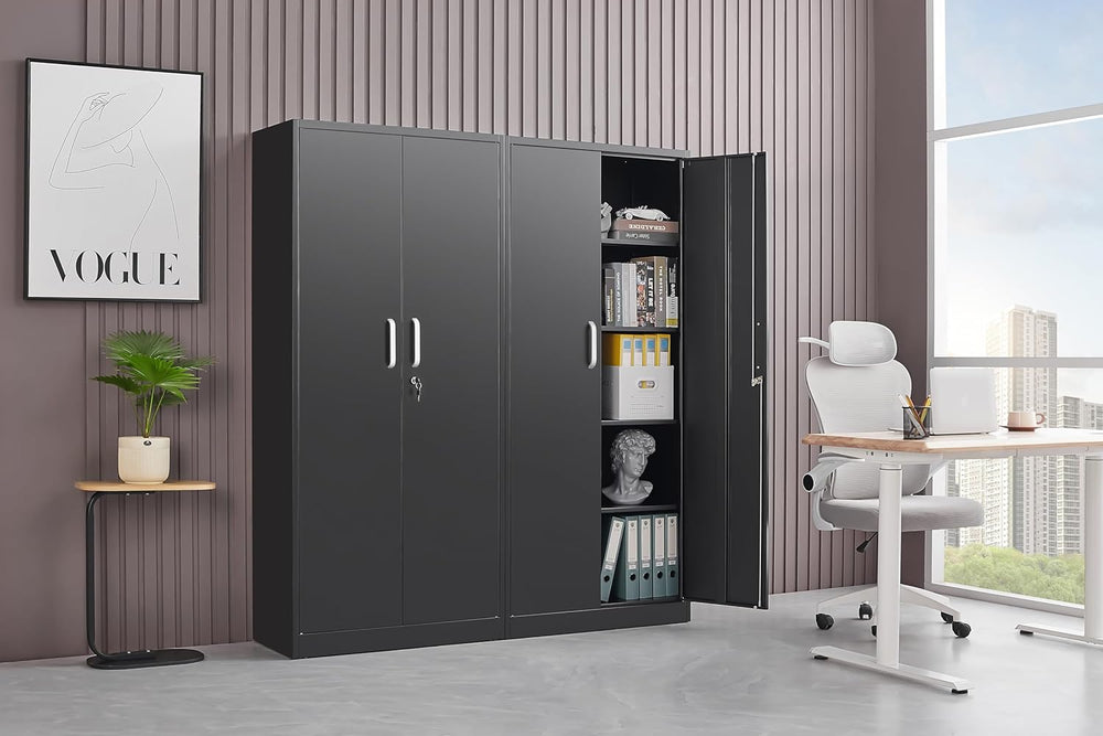 Approgreent Metal Storage Cabinet with Adjustable Shelves, Garage Cabinet wit...