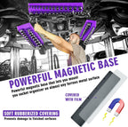 Magnetic Socket Organizer Set, 3-Piece Socket Holder Trays for 1/4" 3/8" 1/2" Drive Sockets, Organizes 68 Metric Sockets, Purple Tool Box Organizer (Sockets Not Included)