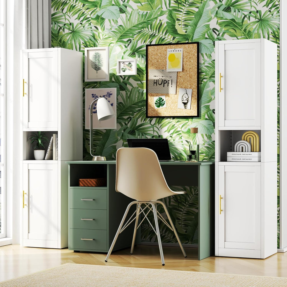 Tokawa 67” Tall Slim Storage Cabinet, 12 Inch Deep x 16 Inch Wide Metal Pantr...