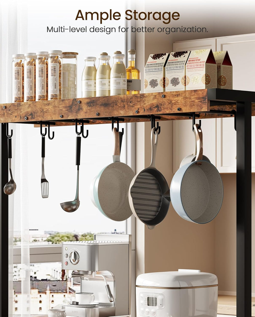 CHOEZON Kitchen Island with Power Outlet, Kitchen Island Table with Folding T...