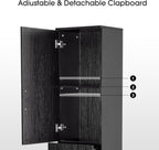 BarberPub Wall Mount Classic Barber Station with 3 Hair Dryer Holders, Hair Stylist Salon Storage Cabinet, Beauty Spa Tool Organizer Equipment 3207 (Black)