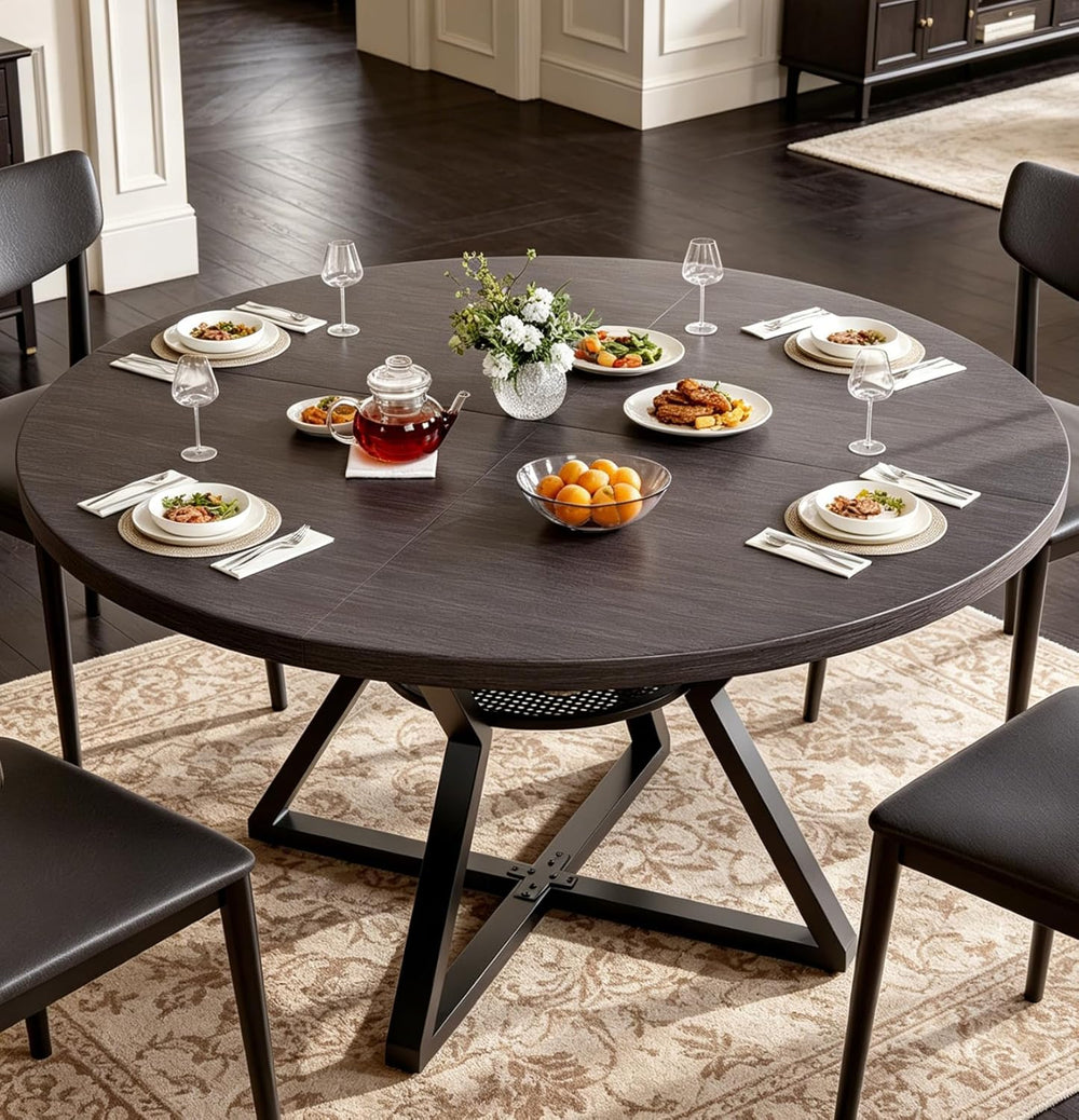 Concho 55" Round Dining Room Table for 6-8,Circle Kitchen Dining Dinner ...