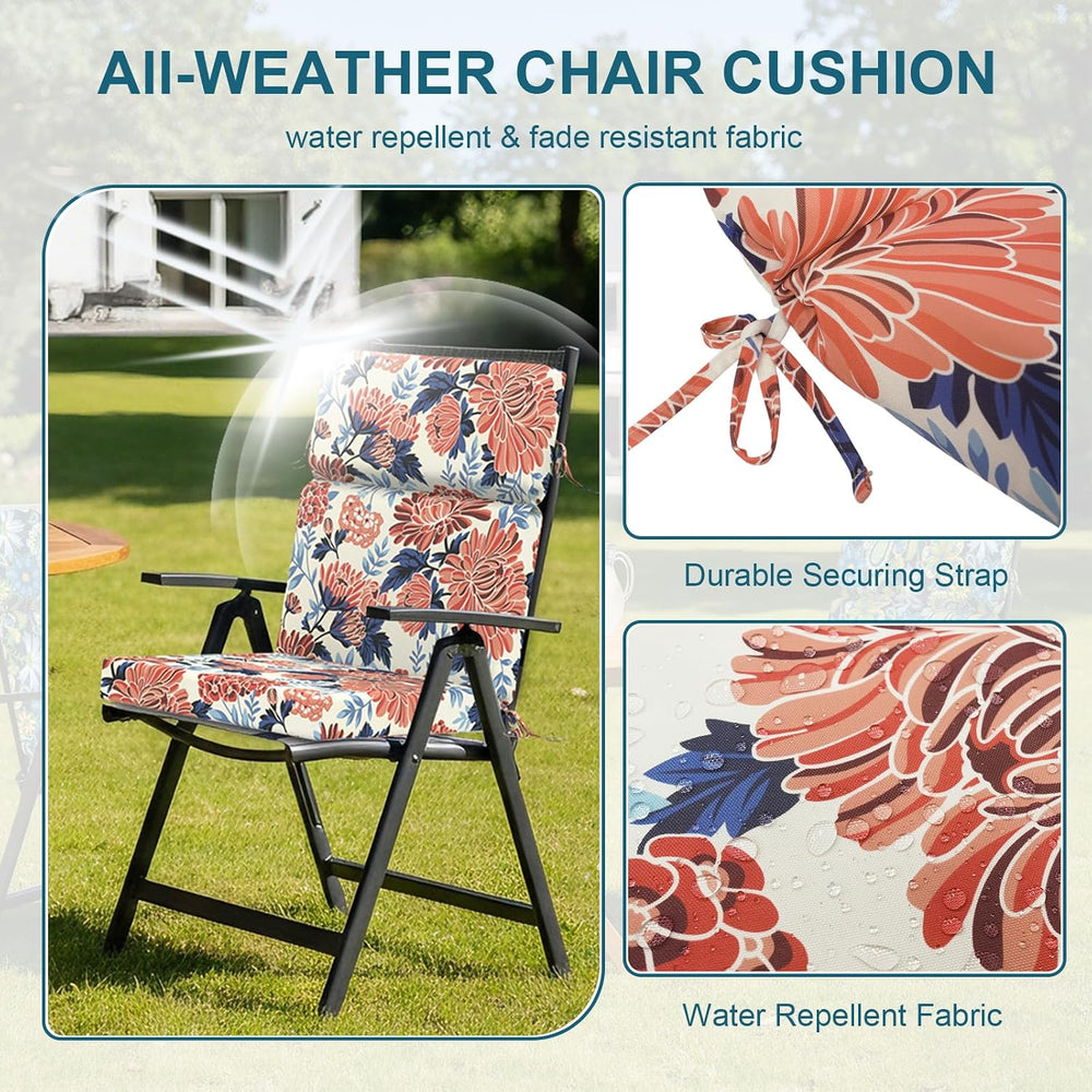 DYTXIII Outdoor High Back Chair Cushions Set of 2, 44"x22" Water Re...