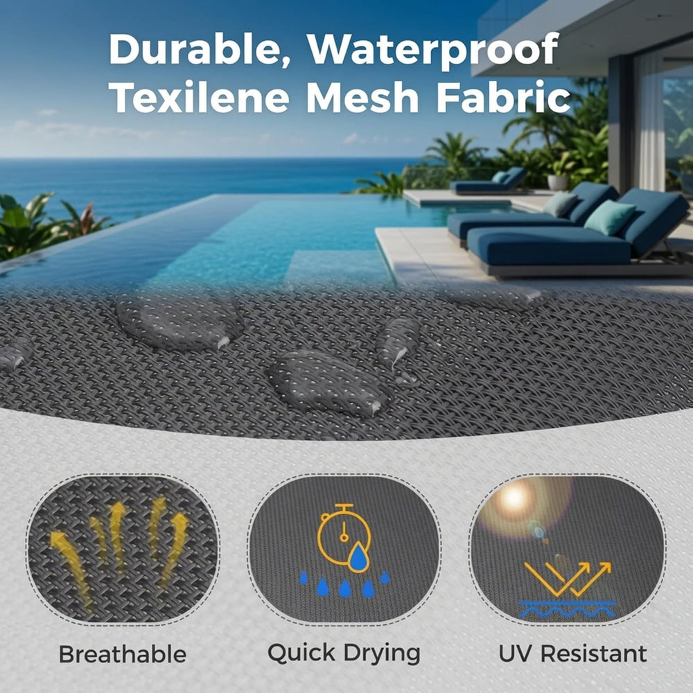 Elountik Set of 6 Heavy Duty Outdoor Patio Chairs, All Weather Textilene Mesh...