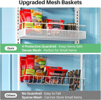 SNTD Over the Door Pantry Organizer - 8 Tier Adjustable Pantry Door Spice Organizer, Large Capacity Hanging Door Spice Rack for Kitchen Pantry Organizers and Storage (White, 17" W x 6" D x 69" H)