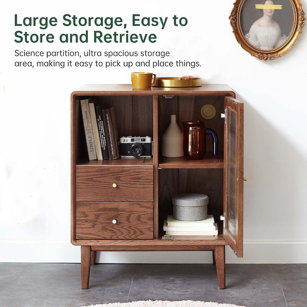 Mid-Century Modern Solid Wood Accent Cabinet 25.6" W x 15.7" D x 31...