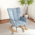 Rocking Chair Nursery, Comfy Modern Nursery Rocking Reading Chair Indoor, Cozy Upholstered Glider Rocker Chairs for Living Room Bedroom Offices, Sillas Mecedoras(Chenille, Blue)