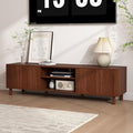 TV Stand for TVs up to 70'', Entertainment Center with Large Storage for Living Room, Media Console with Sliding Doors and Adjustable Shelves, Modern TV Cabinet for Game Consoles and Decor(Walnut)