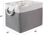 combocube 16 x 12 x 12 Inch Fabric Storage Bins for Shelves, Linen Storage Organizer Storage Basket with Ropes for Laundry, Home, Closet, Office, Clothes, Toys Organizer