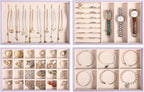 LANDICI Stackable Jewelry Organizer Trays 4 Set,PU Leather Jewelry Organizer Drawer,Jewelry Storage Display Tray for Earring Necklace Rings Bracelet with Removable Dividers,Lavender