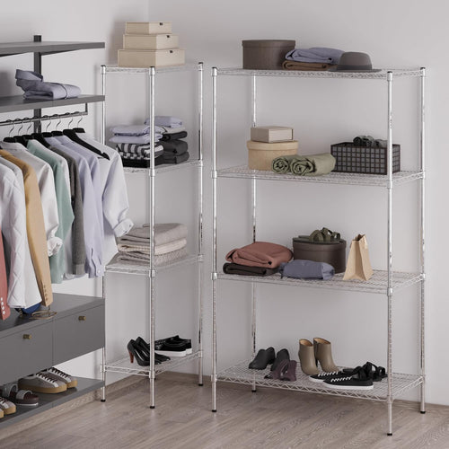 21" Deep x 42" Wide x 74" Height Wire Shelving Kit | 4-Tier | NSF Commercial Storage Rack Unit