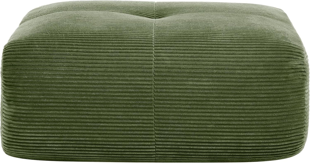SoarFlash Corduroy Sectional Sofa Ottoman,Green