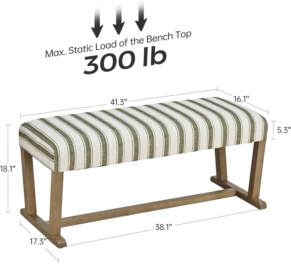 VKNOW 41" Upholstered Entryway Bench, End of Bed Bench with Cushion and ...