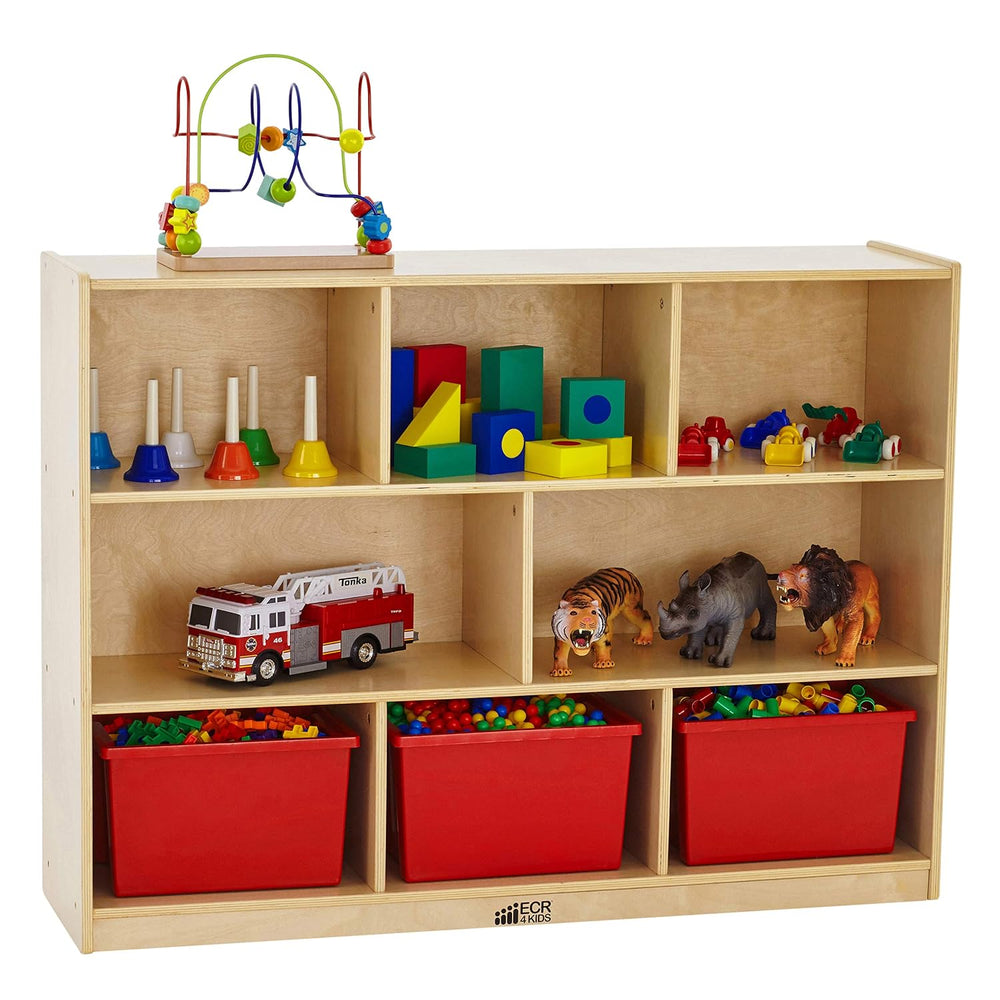 ECR4Kids 8-Compartment Mobile Storage Cabinet, Elementary, Classroom Furnitur...