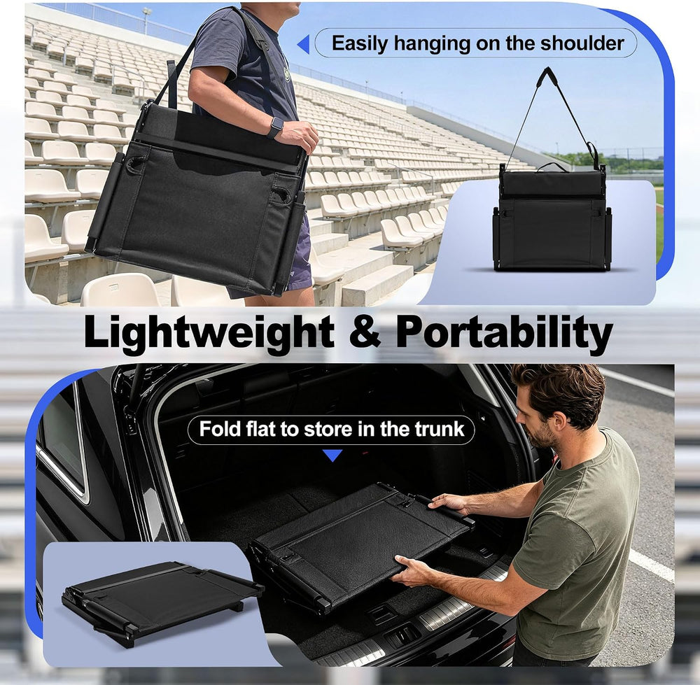 2 Packs Foldable Stadium Seats with Adjustable Backrest Positions, Back Suppo...