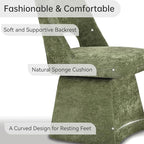 VKNOW Upholstered Swivel Dining Chairs, Modern Dining Room Chairs with Open Back, Chenille Fabric Kitchen Chairs for Dining Room, Living Room, Bedroom, Vanity, Green(1 Pack)