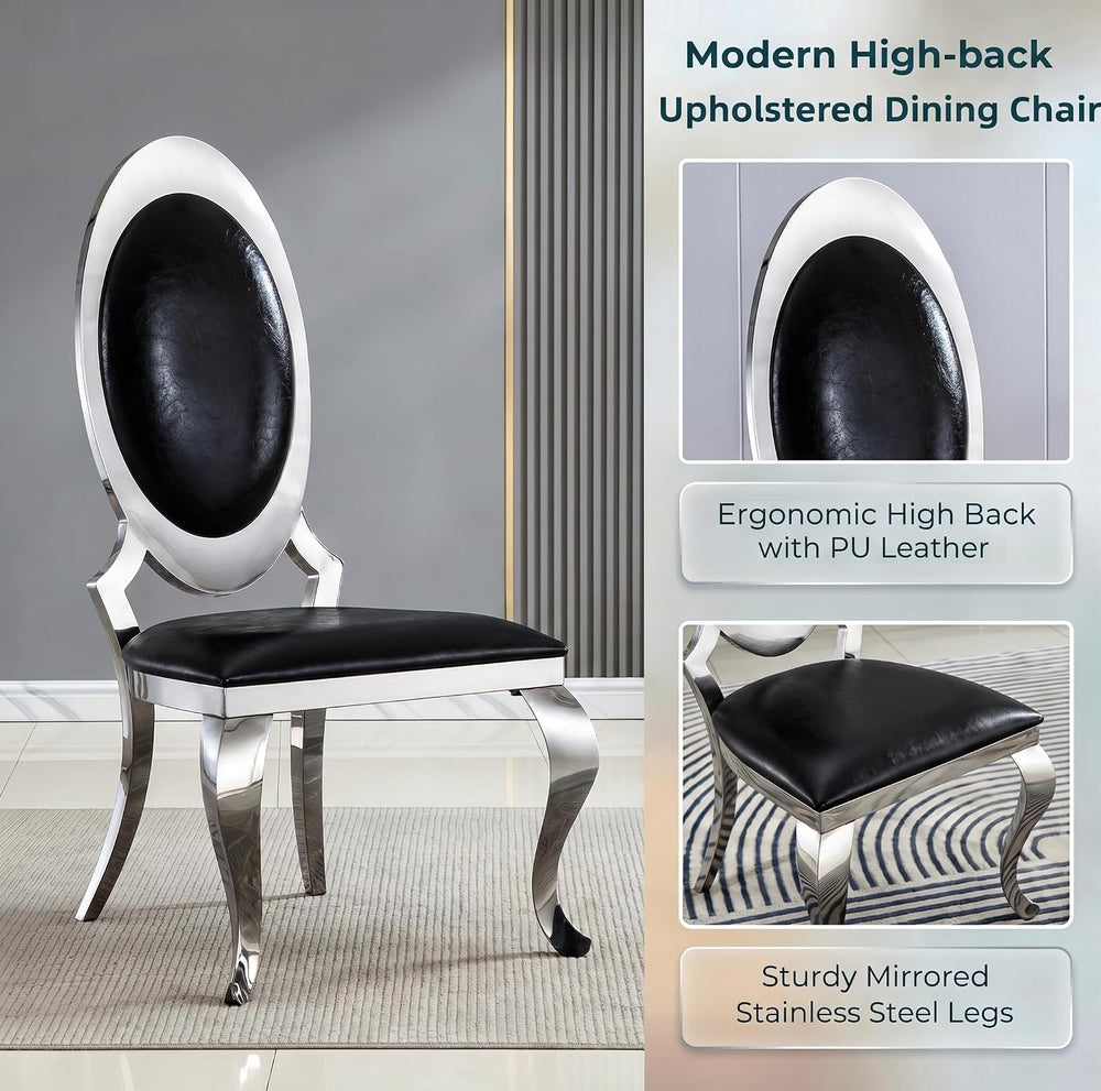 Henf Modern Luxury Dining Chairs Set of 6, Leatherette Upholstered Kitchen Di...
