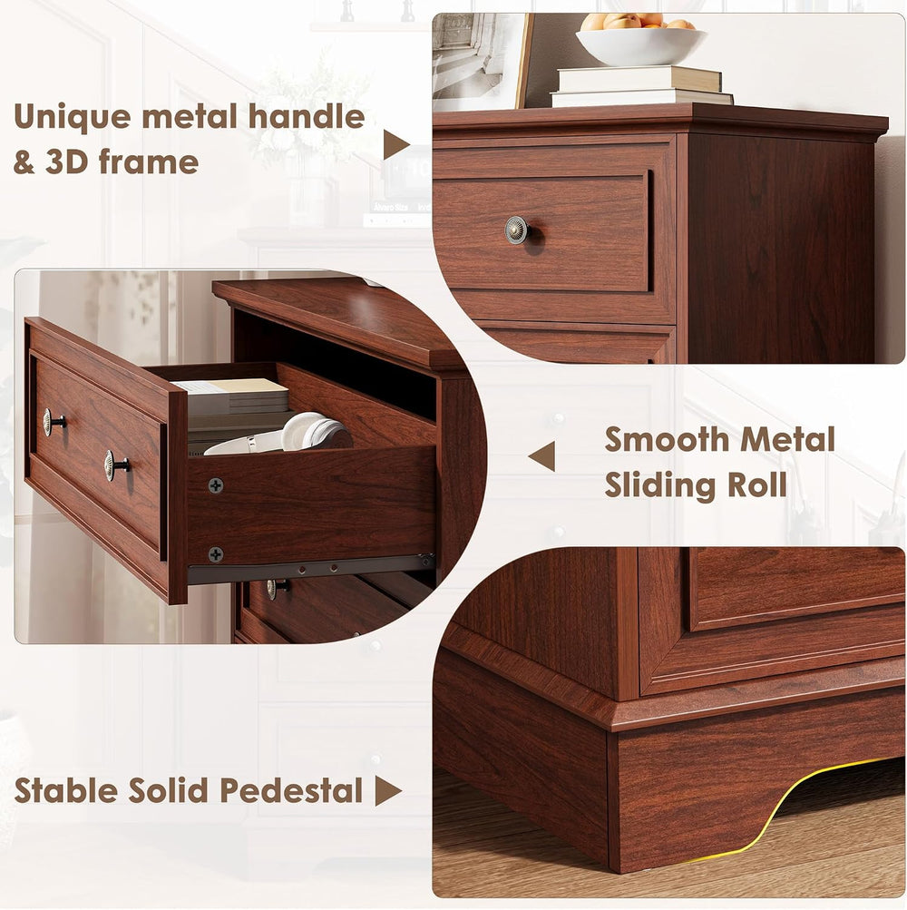 Garvee 5 Drawer Dresser for Bedroom - Vertical Chest of Drawers, Farmhouse Ta...
