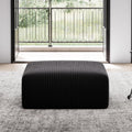 Avenco 35.4” Modular Ottoman, Corduroy Fabric, Zero Assembly Multifunctional Footrest or Extra Seat for Sectional Sofa, Black