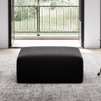 Avenco 35.4” Modular Ottoman, Corduroy Fabric, Zero Assembly Multifunctional Footrest or Extra Seat for Sectional Sofa, Black