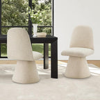 Swivel Dining Chairs Set of 2, Modern Upholstered Dining Chair Mid Century Kitchen Chairs with Wave Shaped High Back, 360 Degree Rotating Vanity Chair for Dining Room, Bedroom, Farmhouse, Sand