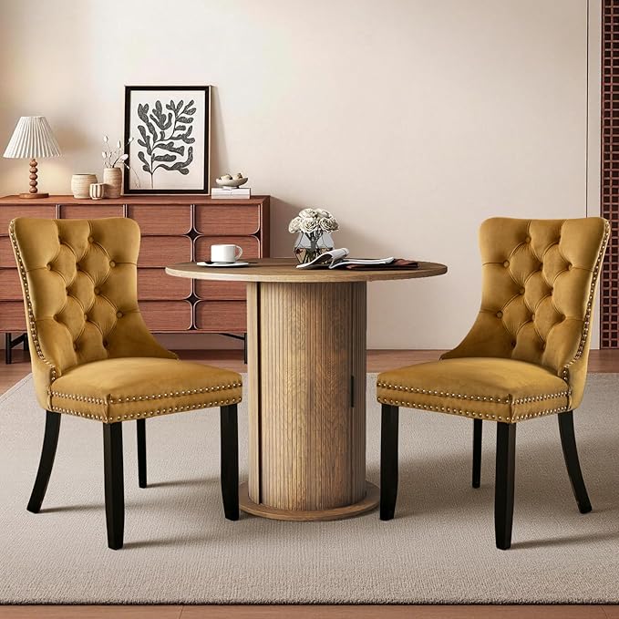 SoarFlash Kitchen Table and Chairs for 2, 31.5" Dining Table Set for 2 with Upholstered Chairs, 3 Piece Kitchen Table Set with Storage Shelf for Small Space, Apartment