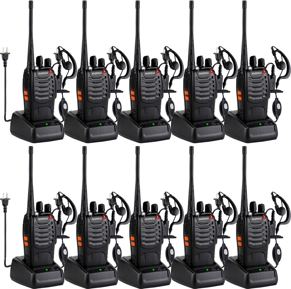 Baofeng Walkie Talkies 888S Rechargeable Long Range with Earpieces for Adults...
