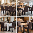 CHUN YI Dining Chairs Set of 4, Faux Leather Dining Room Chairs, High Back Upholstered Parsons Chairs for Dining Room Kitchen Side Chair with Sturdy Wood Legs, Brown (Only Chair)