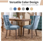 Modern Dining Chairs Set of 4, Tufted Upholstered Dining Chair with Solid Wood Legs, Light Blue Velvet Accent Chair, Sillas de Comedor, 4 Dining Chairs (Light Blue, Velvet, 4Pcs)