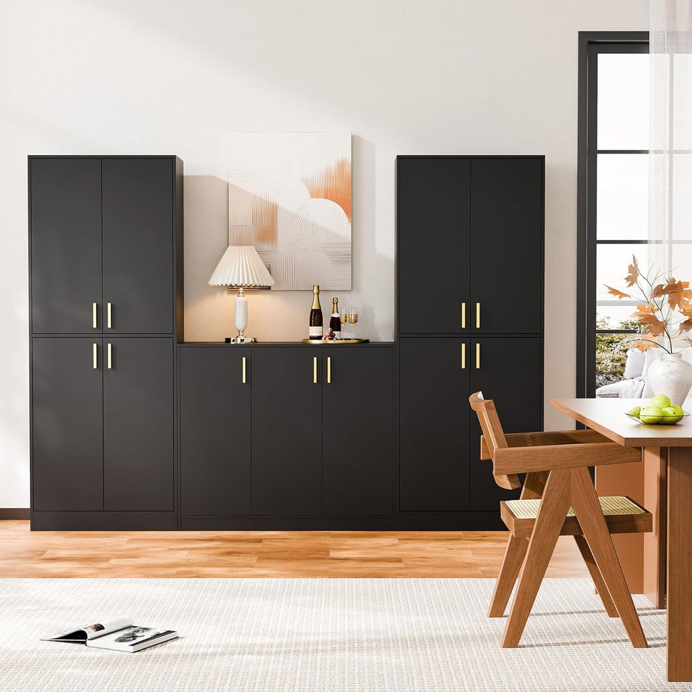 Cozy Castle Kitchen Pantry Cabinet, 71" Tall Wood Storage Cabinet with D...