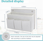 2-Pack Wall Hanging Organizer Bag/Hanging Baskets with Large Mesh Compartment & 3 Pockets，Over the Door Organizer Space Saving Storage for Bedroom,RV Camper, Closet (White-2 Pack)