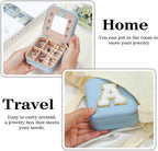 Parima Women's Jewelry Organizer | Necklace, Earring, Ring Organizer | Sky Blue, Letter V Travel Gift